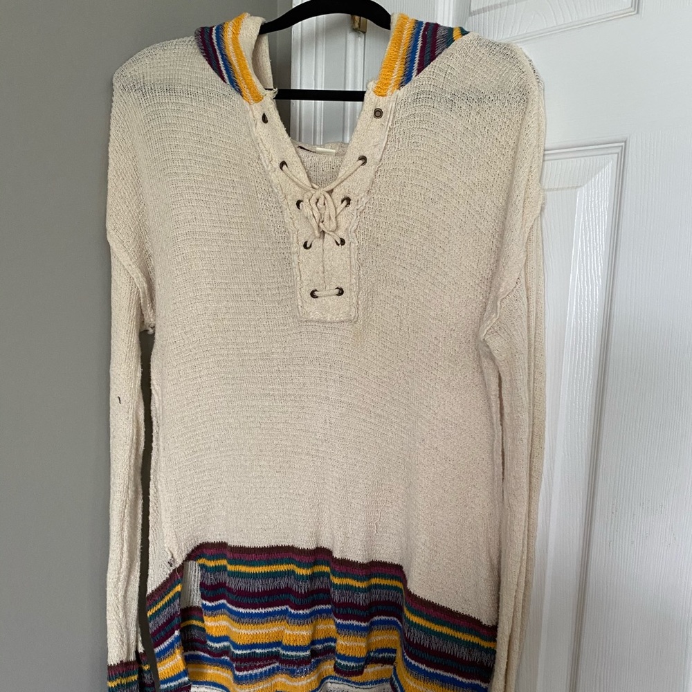Hooded Sweater with Stripes